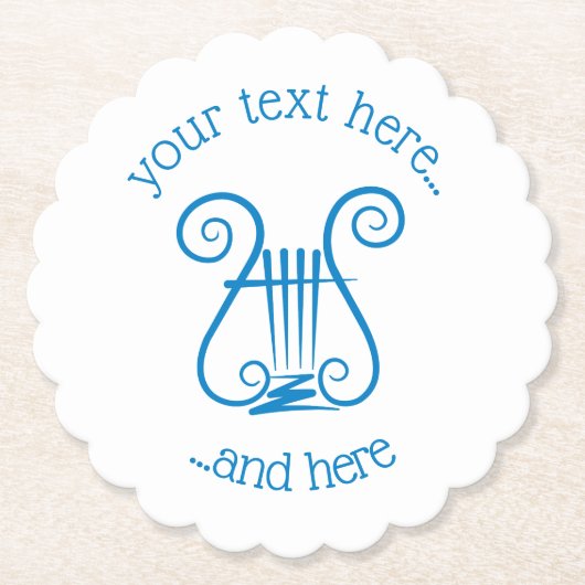 Blue Lyre Kartonnen Onderzetters (Voorkant)