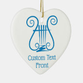 Blue Lyre Keramisch Ornament (Rechts)