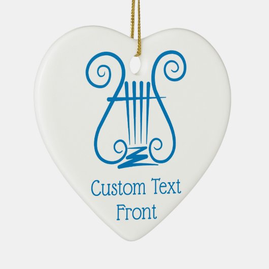 Blue Lyre Keramisch Ornament (Rechts)