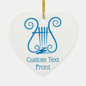 Blue Lyre Keramisch Ornament (Voorkant)