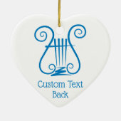 Blue Lyre Keramisch Ornament (Achterkant)
