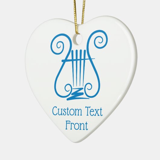 Blue Lyre Keramisch Ornament (Links)