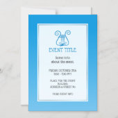 Blue Lyre Magnetische Uitnodiging (Voorkant)