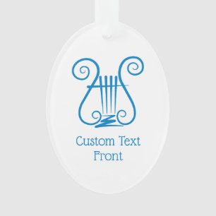 Blue Lyre Ornament