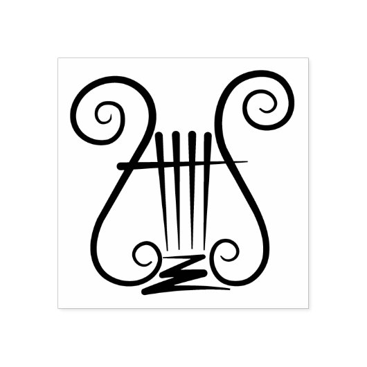 Blue Lyre Rubberstempel (Afrduk)