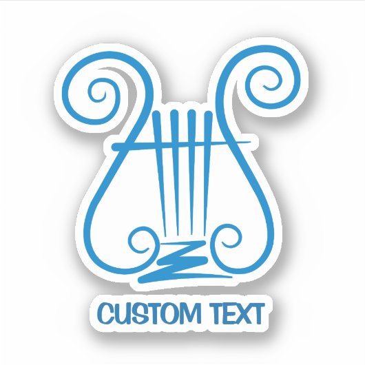 Blue Lyre Sticker (Voorkant)