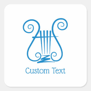 Blue Lyre Vierkante Sticker