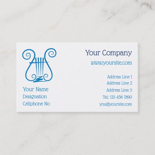 Blue Lyre Visitekaartje (Voorkant)
