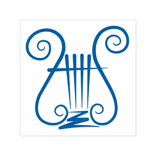 Blue Lyre Zelfinktende Stempel (Design)