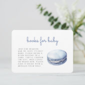 Blue Macaron Baby Shower Books Enclosure Card Informatiekaartje (Staand voorkant)