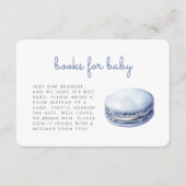Blue Macaron Baby Shower Books Enclosure Card Informatiekaartje (Voorkant)