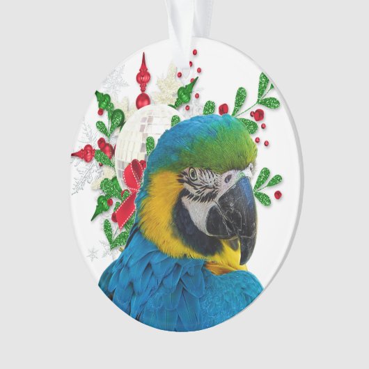 Blue Macaw Parrot kerstversiering Ornament (voorkant)