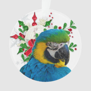 Blue Macaw Parrot kerstversiering Ornament