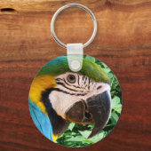 Blue Macaw Parrot Sleutelhanger (Voorkant)