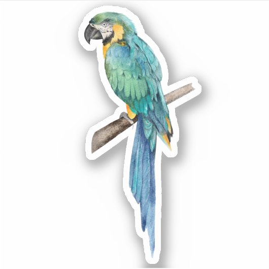 Blue Macaw Parrot Tropische Natuur voor vogelpest Sticker (Voorkant)