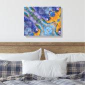 Blue Macaw Playful Parrot Art Canvas Afdruk (Insitu (Slaapkamer))