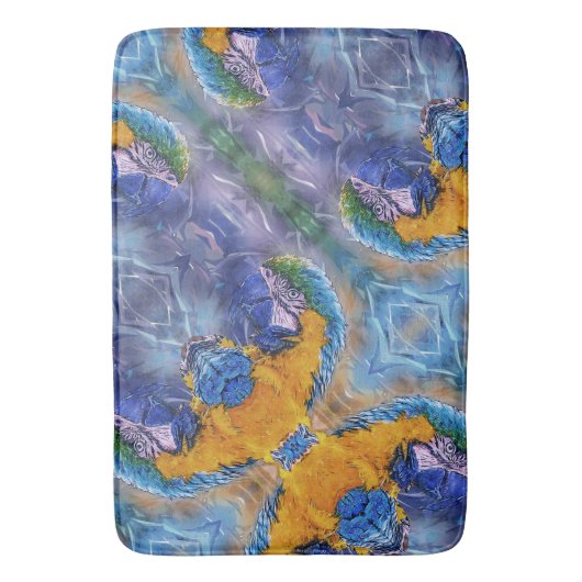 Blue Macaw Playful Parrot Artsy Badmat (Voorkant Verticaal)