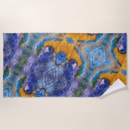 Blue Macaw Playful Parrot Artsy Strandlaken