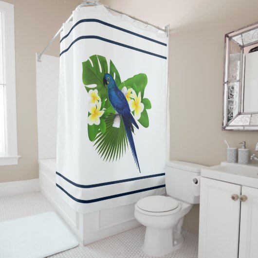 Blue Macaw Shower Curtain Douchegordijn (In situ)