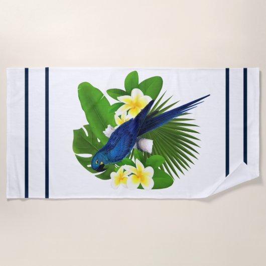 Blue Macaw Shower Curtain Strandlaken (Voorkant)