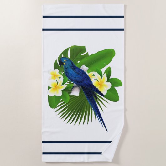 Blue Macaw Shower Curtain Strandlaken (Voorkant)