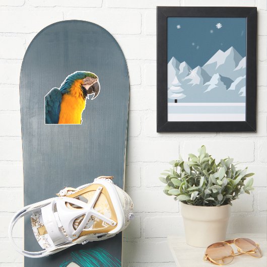Blue Macaw Sticker (Snowboard)