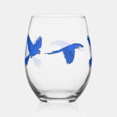 Blue Macaw Wijnglas Zonder Voet (Voorkant)