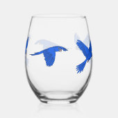 Blue Macaw Wijnglas Zonder Voet (Achterkant)