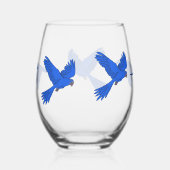 Blue Macaw Wijnglas Zonder Voet (Rechts)