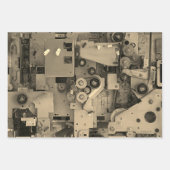 Blue Machinery Mechanical Robotic Funny Cool Geeky Inpakpapier Vel (Voorkant 3)