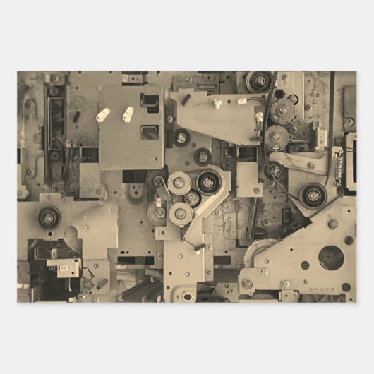 Blue Machinery Mechanical Robotic Funny Cool Geeky Inpakpapier Vel (Voorkant 3)