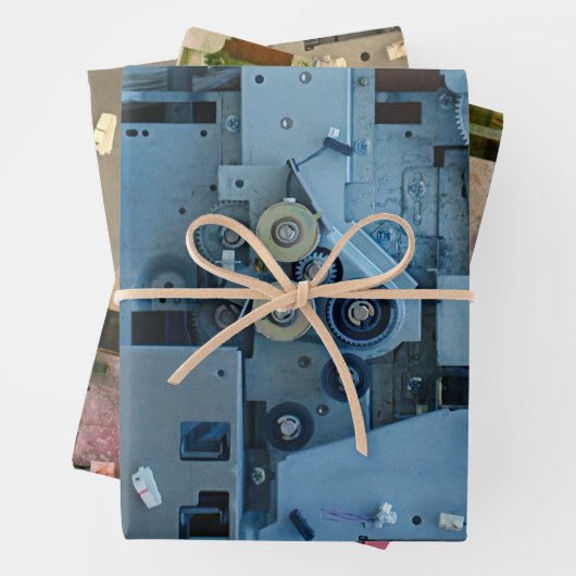 Blue Machinery Mechanical Robotic Funny Cool Geeky Inpakpapier Vel (In situ)