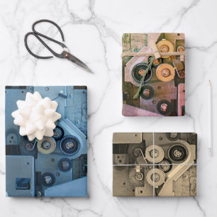 Blue Machinery Mechanical Robotic Funny Cool Geeky Inpakpapier Vel