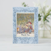 Blue Mad Hatter's Wonderland Tea Party Dank je Bedankkaart (Staand voorkant)