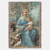 Blue Madonna Throw Blanket Deken (Voorkant Verticaal)