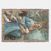 Blue Madonna Throw Blanket Deken (Voorkant)
