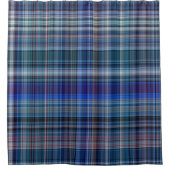 Blue Madras Pset Stripe Pattern Douchegordijn (Voorkant)
