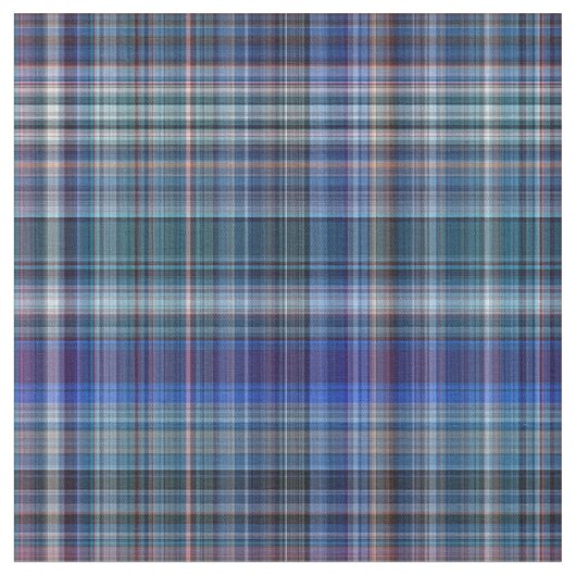 Blue Madras Pset Stripes Print Pattern Stof (Close Up)