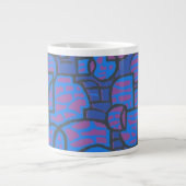 Blue, Magenta Abstracte Jumbo Coffee Mok (Voorkant)