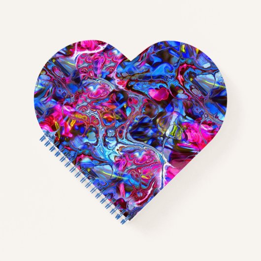 Blue Magenta en Yellow Heart Notitieboek (Voorkant)