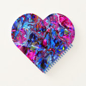 Blue Magenta en Yellow Heart Notitieboek (Achterkant)