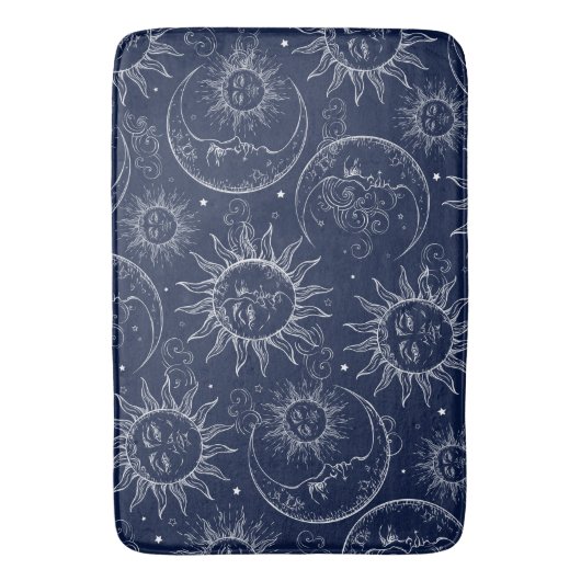 Blue Magic  Celestial Sun Moon Stars Badmat (Voorkant Verticaal)