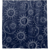 Blue Magic Celestial Sun Moon Stars Douchegordijn (Voorkant)
