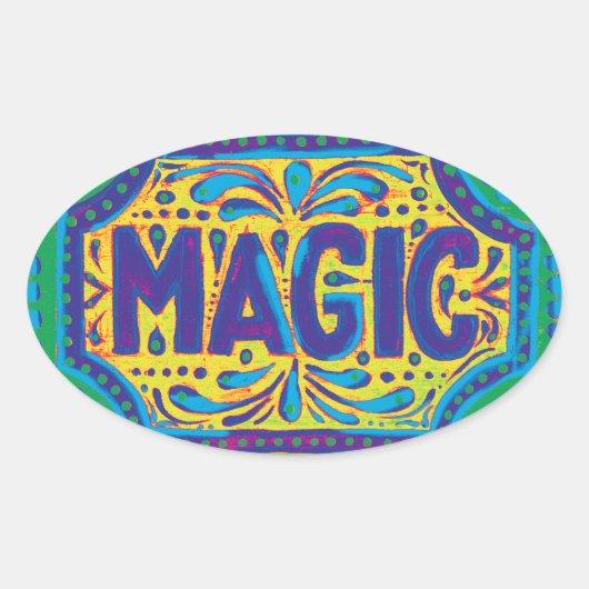 Blue Magic Ovale Sticker (Voorkant)