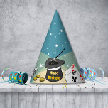 Blue Magic Show Kinder Happy Birthday Feesthoedjes<br><div class="desc">Het Blue Magic Show Kinder Happy Birthday Party Pet maakt deel uit van het Magic Birthday Party Invitation & Accessoires Collectie. Het is een geweldige verjaardagsfeestaccessoire voor een magisch thema kinderverjaardagsfeestje. 🖹 Invoegen jouw tekst 🎨Bewerken vulling of achtergrondkleur en elementkleur 📧 Informeer naar een aangepast ontwerp beatecisse@kbmd3signs.com 🌐Bezoek voor tips...</div>