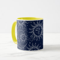 Blue Magic Vintage Hemel Zon Maan Sterren