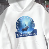 Blue Magical Reindeer Snowy Forest Christmas 