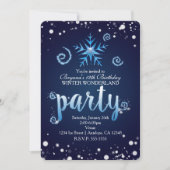 Blue Magical Swirls Winter Wonderland Invitations Kaart (Voorkant)