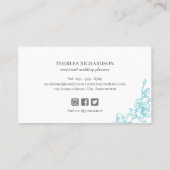 Blue Magnolia  hand Schildpadden sociale media Visitekaartje (Achterkant)