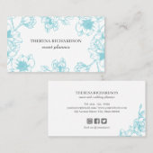 Blue Magnolia  hand Schildpadden sociale media Visitekaartje (Voorkant / Achterkant)